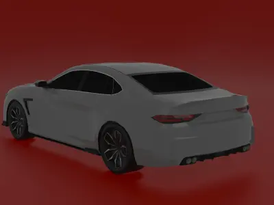 Aggressive Sport Sedan Low-poly 3D model
