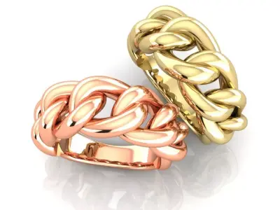 Chain Cuban Ring 10mm stl 3d print 3D print model