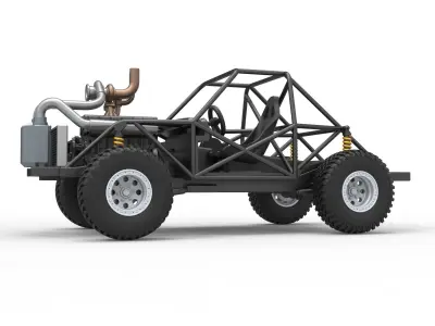 Uphill Sand Racing Dragster Base Scale 1 to 25 3D print model