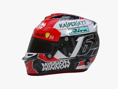 Leclerc helmet 2019 Low-poly 3D model