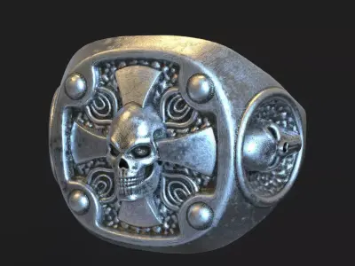 Skull ring jewelry for Bikers vol14 3D print model