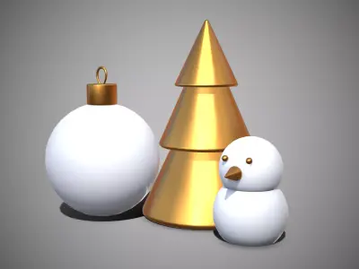 Christmas New Year Decoration Props 3D model