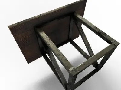 Dirty basketball hoop Low-poly 3D model