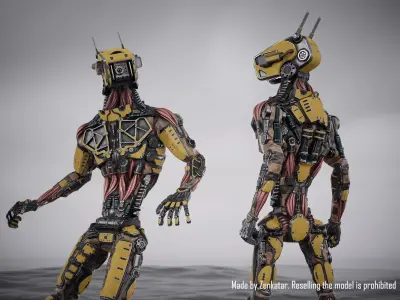 Robot character rigged gameready droid Unity Unreal Engine Low-poly 3D model