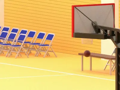 Cartoon Basketball Gym 1 Low-poly 3D model