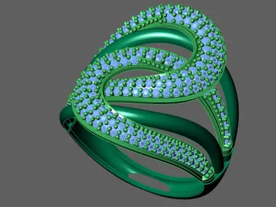 Womens Rings With Stone Ring Ready STL 3DM Models Rings women 3D print model 21