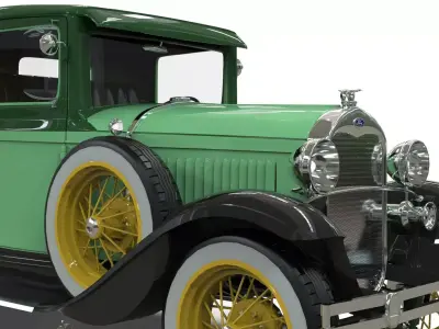 Vintage Pickup Truck 1930 Low-poly 3D model