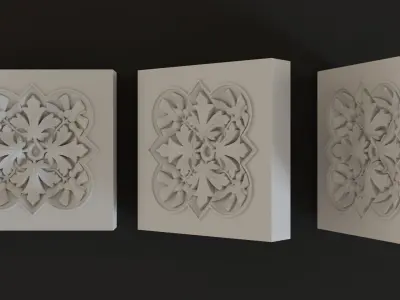 Decoration with framed maple leaves and seeds 3D model