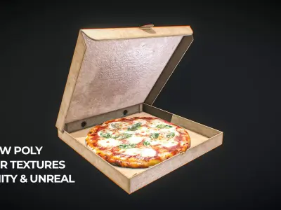 Pizza Margherita 3D Model Game Ready Low-poly 3D model