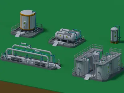 Fuel Tank 4-X Free low-poly 3D model