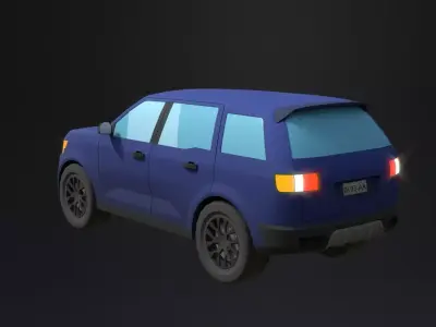Lowpoly generic SUV car Low-poly 3D model