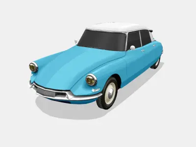 Citroen ID DS 19 sedan 1955 Low-poly 3D model