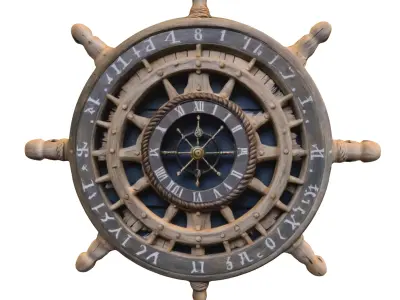 Nautical Ship Wheel Low-poly 3D model