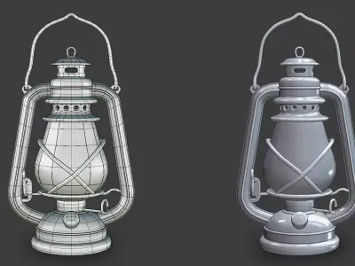 Christmas Lantern with Fairy Lights 3D model