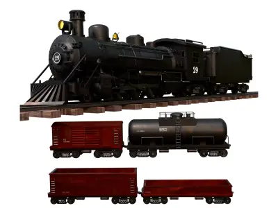 Steam Train 3D model