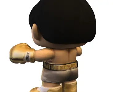 Golden Boxer Champion Low-poly 3D model