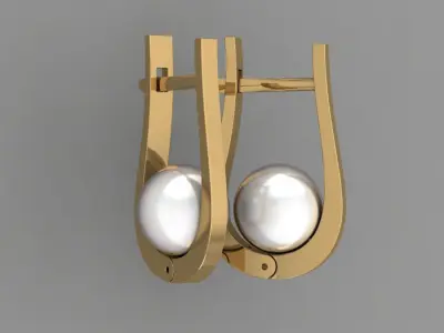 pearl drop earrings 3D print model