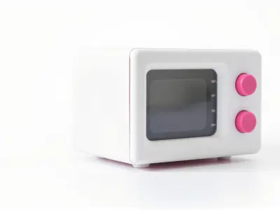 Vibrant Playful Microwave with Smooth Buttons Low-poly 3D model