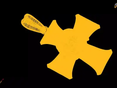 Cross skull pendant charms - one inch pendant 3D print model