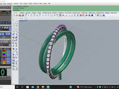 3 line Ring size 55 3D model 3D print model