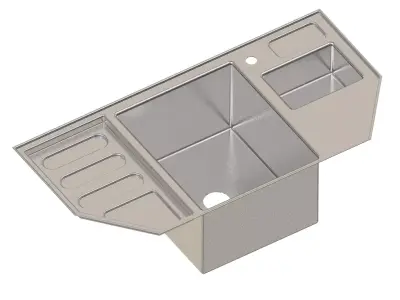 Premium Steel Kitchen Sink 3D print model