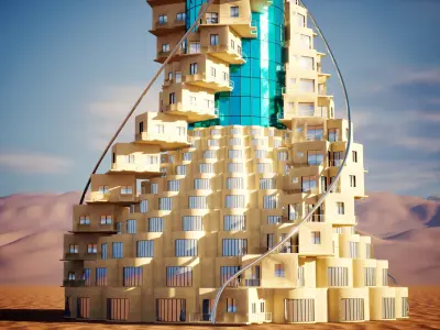 Diamond tower jeddah Low-poly 3D model