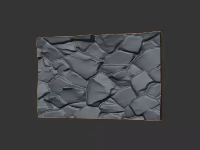 Fractured Basalt Wall Detail 3D model