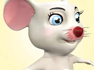 Cartoon Mouse Low-poly 3D model purchase