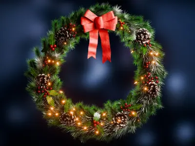 Christmas Wreath Asset Pack 3D model