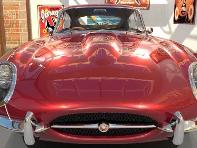 Jaguar E Type 1964 3D model