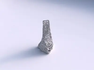 Vase twist grounded tipping triangle with twisted dense organ... 3D print model