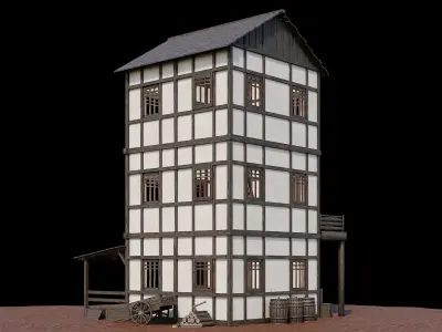 Medieval Village Asset 11 - 4K Textures Game Ready Low-poly 3D model