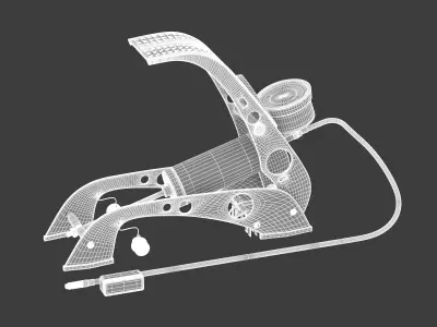 Garage Twin Barrel Foot Pump 3D model