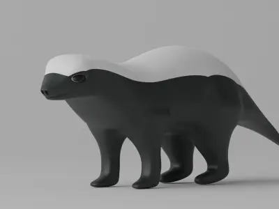 Cartoon Cute Honey Badger 3D model