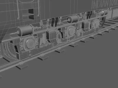 Locomotive Engine -WAP 4 Low-poly 3D model