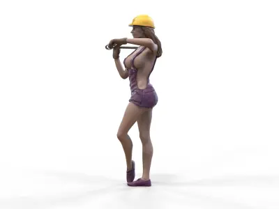 N2 woman Mechanic or construction worker 3D print model