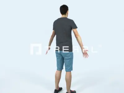 Jest 01J Animated Rigged Summer Casual Man Low-poly 3D model