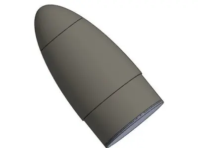 Model Rocket Nosecone - 2 parts 3D print model