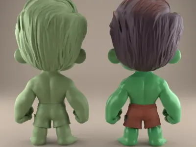 Cute Hulk Kid STL 3D Model for Fun Gift or Decoration 3D print model