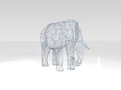 Elephant Wireframe 3D model