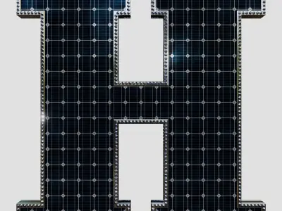 Solar Panel Letter - H 3D model