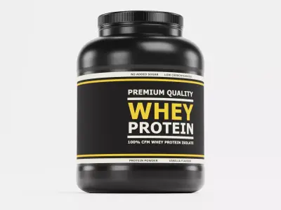 Whey Protein - Product Concept Packaging Low-poly 3D model