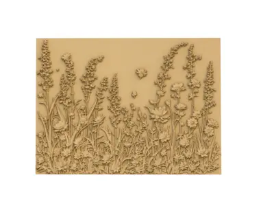 modern panel wall decor set wall relief mural CNC 103 3D model