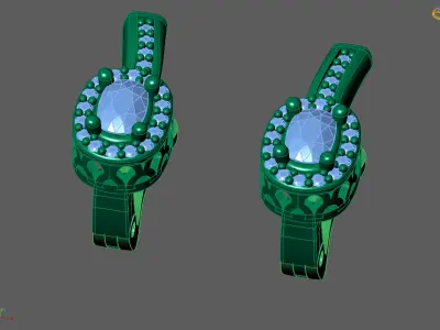 Women Earrings 3DM STL Womens Earring Renders 3D print models   3D print model 2