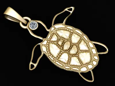 SEA TERTLE PENDANT 3D PRINTABLE MODEL 3D print model
