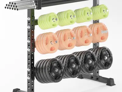 Gym Tools Fitness Body Building Set 09 3D model