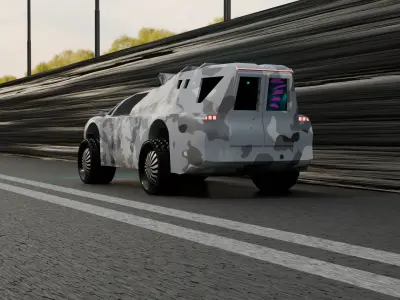  Armored Battle Car Low Poly 3D Model Game Asset Low-poly 3D model