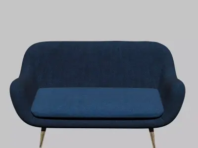 Elegant Blue Couch 3D model