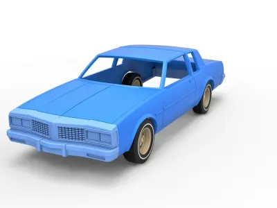 Shell and wheels Oldsmobile Delta 88 1984 Scale 1 to 25 3D print model