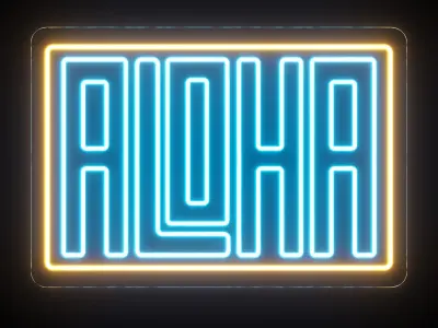 Aloha Neon Sign 3D model